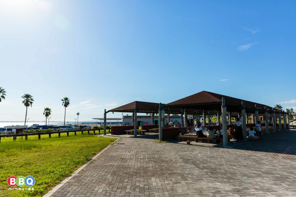 二色の浜公園海浜緑地有料BBQ施設の全景
